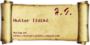 Hutter Ildikó névjegykártya